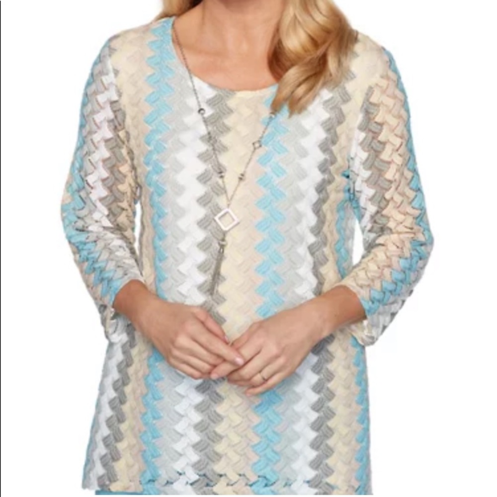 NWT Alfred Dunner Lace Texture Knit Top